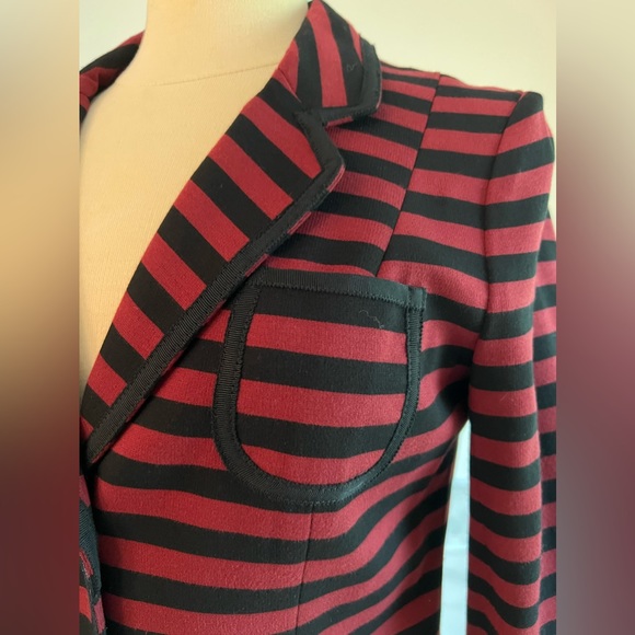 Banana Republic Burgundy and Black Stripes 3/4 Sleeves Jacket - Picture 3 of 8